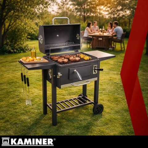 Grill ogrodowy z pokrywą 105x110x50cm Kaminer
