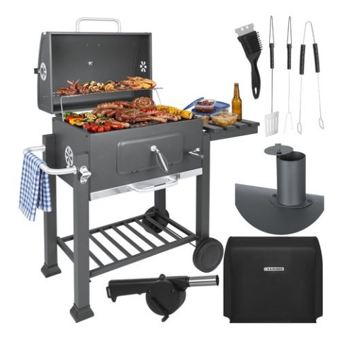 Grill ogrodowy z pokrywą 114x67x120cm Kaminer