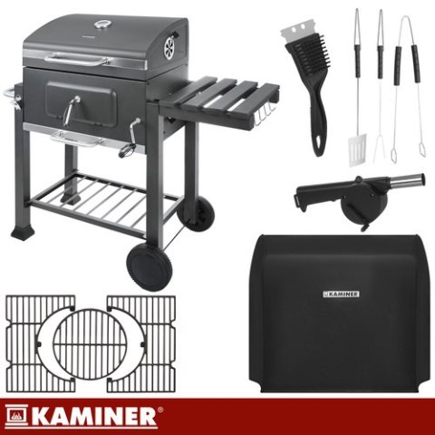 Grill ogrodowy z pokrywą 116x70x110cm Kaminer