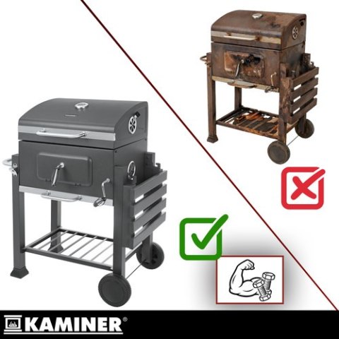 Grill ogrodowy z pokrywą 116x70x110cm Kaminer