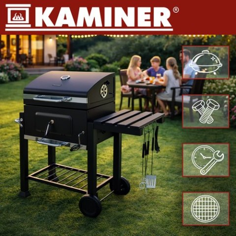 Grill ogrodowy z pokrywą 116x70x110cm Kaminer