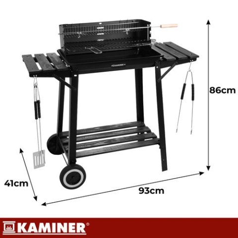 Grill ogrodowy z rożnem 93x41x86cm Kaminer
