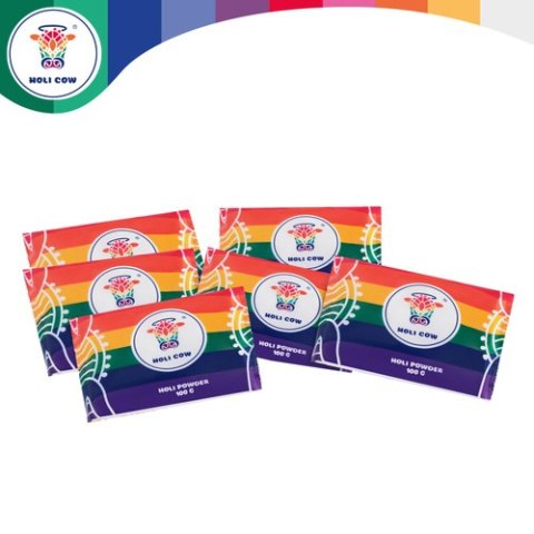 Kolorowy proszek Holi zestaw 6x100g Holi Cow 27335