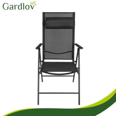 Krzesło ogrodowe składane czarne 2szt. Gardlov