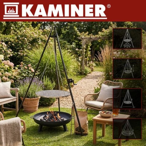 Grill ogrodowy trójnóg 190x70cm Kaminer