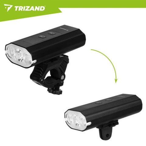 Lampka rowerowa LED 1300lm + tylna lampa Trizand
