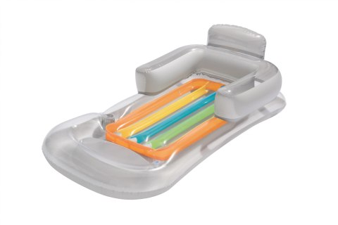 Bestway 43028 Dmuchany materac plażowy z oparciem i podłokietnikami Srebnra 1.61m x 84cm